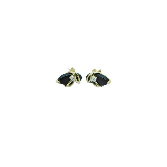 14 k Gold Onyx with Diamond. - Picture 1 of 5